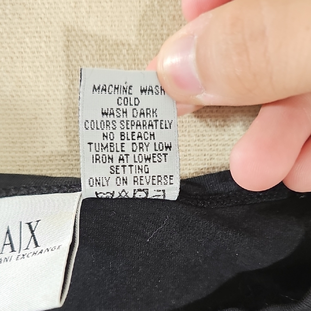 Armani Exchange Black Tee Medium Y2K - Picture 3 of 8